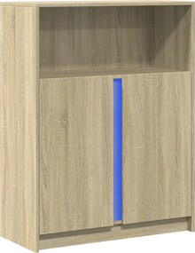 vidaXL Ντουλάπι με Φώτα LED Sonoma Δρυς 77x34x100εκ Επεξεργασμένο Ξύλο
