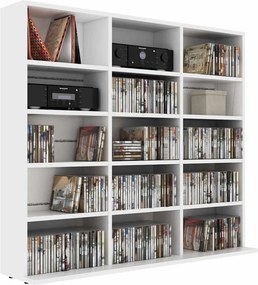 vidaXL Έπιπλο για CD Λευκό 100 x 23 x 89,5 εκ. από Επεξ. Ξύλο