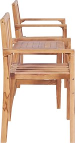 vidaXL Σετ Επίπλων Bistro 3 Τεμαχίων από Μασίφ Ξύλο Teak