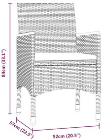 vidaXL Σετ Τραπεζαρίας Κήπου 3 Τεμαχίων Μαύρο με Μαξιλάρια