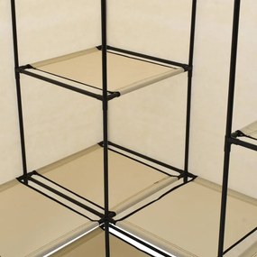 vidaXL Γωνιακή Ντουλάπα Κρεμ 130x87x169 εκ.
