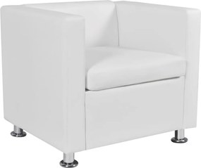 vidaXL Πολυθρόνα Λευκή από Συνθετικό Δέρμα