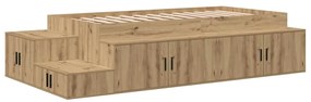 vidaXL Κρεβάτι με αποθηκευτικό χώρο artisan δρυς 244 x 127 x 53.5 εκ.
