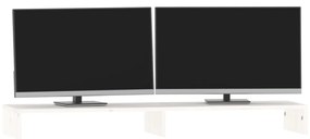 vidaXL Βάση Οθόνης Λευκή 100x27x10 εκ. από Μασίφ Ξύλο Πεύκου