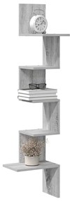 vidaXL Γωνιακή Ραφιέρα Τοίχου Γκρι Sonoma 32x32x127,5 εκ Επεξ. Ξύλο