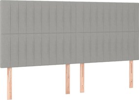 vidaXL Κρεβάτι Boxspring με Στρώμα Ανοιχτό Γκρι 180x200 εκ. Υφασμάτινο