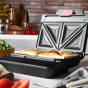 Τοστιέρα σάντουιτς Russell Hobbs Creations 26800-56, 750W, 4 φέτες, Αντικολλητικές πλάκες, Γρήγορη θέρμανση, Ενδείξεις, Μαύρο/inox