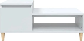 vidaXL Τραπεζάκι Σαλονιού Γυαλ. Λευκό 100x50x45 εκ. Επεξεργ. Ξύλο