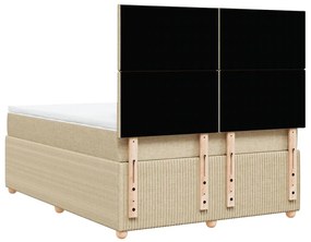 Κρεβάτι Boxspring με Στρώμα Κρεμ 160x200 εκ. Υφασμάτινο - Κρεμ