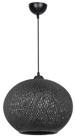 Φωτιστικό οροφής μονόφωτο Leshia pakoworld Ε27 μαύρο Φ38x38εκ