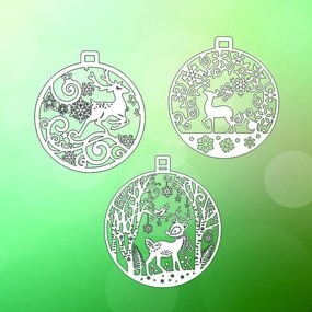 Intra απο ξύλο plywood 3mm-4mm πάχος - Χριστουγεννιάτικα διακοσμητικά κρεμαστά ελάφια Δίασταση 30x30 cm Intraeaxys-078ymjjo