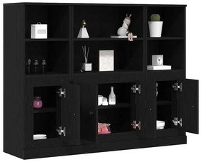 vidaXL Υψηλή Ντουλάπα Μαύρη Οξυά 132 x 35.5 x 103.5 εκ