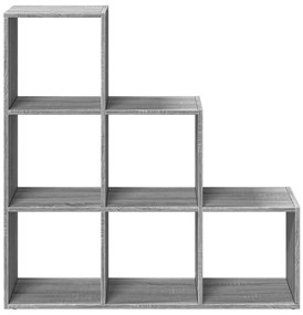 vidaXL Βιβλιοθήκη/Διαχωριστικό Χώρου 3 Επ. Γκρι 99x29x99 εκ. Επ. Ξύλο