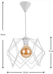 Φωτιστικό οροφής Pyant Megapap μεταλλικό χρώμα λευκό 23x17x70εκ. - GP029-0048,2