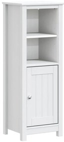 vidaXL Ντουλάπι Μπάνιου BERG Λευκό 40 x 34 x 110 εκ. Μασίφ Ξύλο Πεύκου