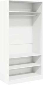 vidaXL Ντουλάπα Λευκή 100 x 50 x 200 εκ. από Επεξ. Ξύλο