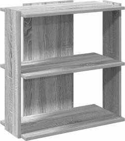 vidaXL Βιβλιοθήκη 3 Επιπέδων Γκρι Sonoma 60x30x60 εκ. Επεξεργ. Ξύλο
