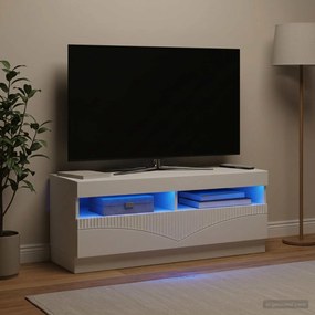 vidaXL Ντουλάπα LED Τηλεόρασης Λευκό Επεξεργασμένο Ξύλο
