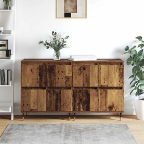 vidaXL Ντουλάπι αποθήκευσης 2 pcs Παλιό ξύλο 60 x 35 x 70 cm