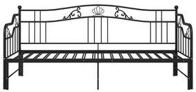 Πλαίσιο για Καναπέ - Κρεβάτι Μαύρο 90 x 200 εκ. Μεταλλικό - Μαύρο