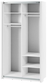 Ντουλάπα Fresno 132, Άσπρο, 235x130x71cm, 191 kg, Πόρτες ντουλάπας: Ολίσθηση | Epipla1.gr