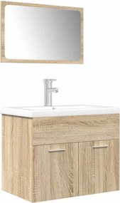 vidaXL Σετ Επίπλων Μπάνιου 3 Τεμαχίων Sonoma Δρυς Επεξεργασμένο Ξύλο