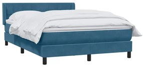 vidaXL Κρεβάτι Boxspring με Στρώμα Σκούρο Μπλε 160x210 εκ. Βελούδινο