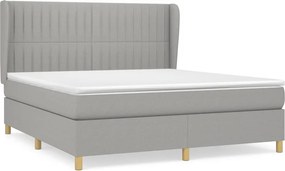 vidaXL Κρεβάτι Boxspring με Στρώμα Αν. Πράσινο 160x200εκ Υφασμάτινο