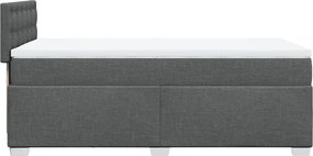 vidaXL Κρεβάτι Boxspring με Στρώμα Σκούρο Γκρι 80x200 εκ. Υφασμάτινο