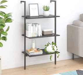 vidaXL Ραφιέρα Κεκλιμένη 3 Επιπέδων Μαύρη 64x35x120,5 εκ.