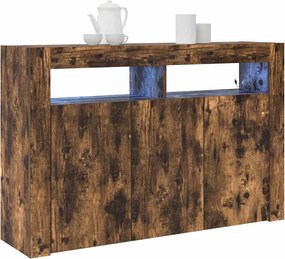 vidaXL Πλαϊνό γραφείο Καπνιστό Δρύς 116 x 30 x 75 εκ.