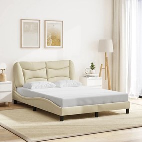 vidaXL Σκελετός Κρεβατιού Χωρίς Στρώμα Κρεμ 120x200 εκ. Υφασμάτινο