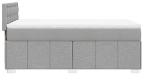 Κρεβάτι Boxspring με Στρώμα Ανοιχτό Γκρι 90x200 εκ. Υφασμάτινο - Γκρι