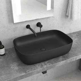KARAG MILOS LT2143 Νιπτήρας Επικαθήμενος Μαύρος Ματ 60x39x14,5cm