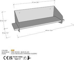 Wall Shelf Long Arm - Black Black