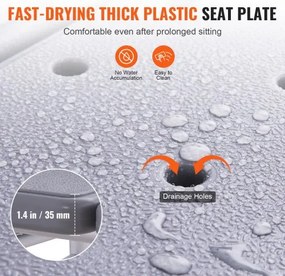 VEVOR Tub Transfer Bench Bathtub Shower Seats with Reversible Backrest 400lbs