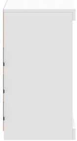 vidaXL Μπουφές με Φώτα LED Λευκός 60,5 x 37 x 67 εκ.