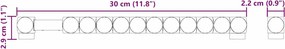 vidaXL Μπρατσάκια ποδοσφαίρου 2 pcs Μαύρο 30 x 2,2 x 2,9 εκ. HIPS