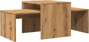 vidaXL Σετ Τραπεζάκια Σαλονιού Artisan Δρυς 100x48x40 εκ. Επεξ. Ξύλο