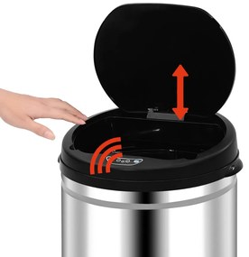 vidaXL Κάδος Απορριμμάτων Αυτόματος 40 Λίτρων από Ανοξείδωτο Ατσάλι