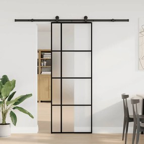 vidaXL Συρόμενη Πόρτα με Μηχανισμό 76x205 εκ. Γυαλί ESG &amp; Αλουμίνιο