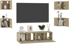 vidaXL Έπιπλα Τηλεόρασης Σετ 6 Τεμαχίων Sonoma Δρυς από Επεξ. Ξύλο