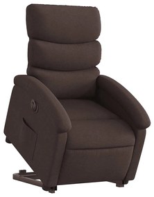 vidaXL Πολυθρόνα Ηλεκτρική Ανακλινόμενη Ανύψωση Σκ. Καφέ Υφασμάτινη