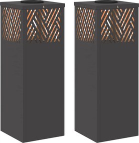 vidaXL Ηλιακό LED Φως Δρόμου 2 pcs Θερμό λευκό 18 x 18 x 50 εκ.