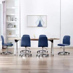Καρέκλες Τραπεζαρίας 6 τεμ. Μπλε Υφασμάτινες - Μπλε