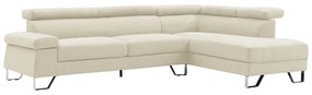 074-000031 Γωνιακός καναπές Gracious pakoworld δεξιά γωνία ύφασμα μπεζ 257x178x86εκ FABRIC - POCKET SPRING - METAL LEGS - FOAM BEIGE, 1 Τεμάχιο