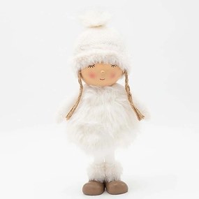 Χριστουγεννιάτικη Διακοσμητική Φιγούρα Κοριτσιού 600-46644 34cm White