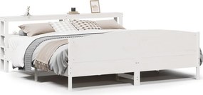 vidaXL Σκελετός Κρεβ. Χωρίς Στρώμα Λευκό 200x200 εκ Μασίφ Πεύκο