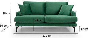 2-Seat Sofa Papira 2 Seater Green