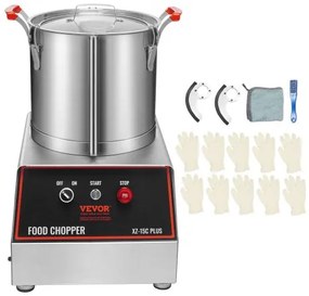 VEVOR Food Processor Vegetable Chopper 1400W 16 Quart Stainless Steel Blender